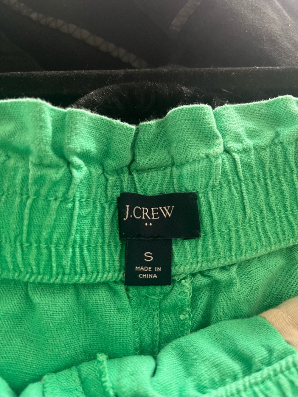 J Crew Green Linen Blend Tie Waist Shorts Small Coastal Resort Euro Summer Beach - Picture 4 of 6